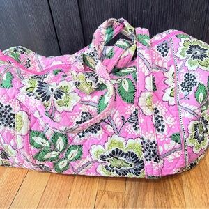 Vera Bradley Pink and Green Floral Travel Bag